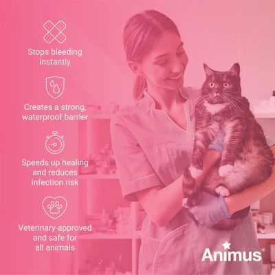 Aftercare for animal wounds closed with skin glue - Animus Surgical